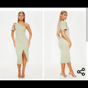 Pretty little thing sage green dress size 10